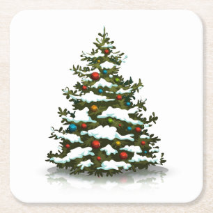 PAPIERACHTERBAHN : WEIHNACHTSBAUM RECHTECKIGER PAPPUNTERSETZER