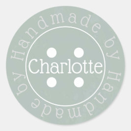 Papieraufkleber mit Nähknopf Runder Aufkleber