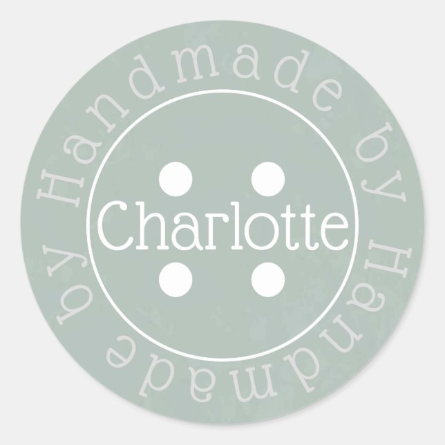 Papieraufkleber mit Nähknopf Runder Aufkleber (Vorderseite)