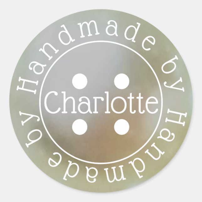 Papieraufkleber mit Nähknopf Runder Aufkleber (Vorderseite)