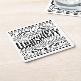 PapierBar-Untersetzer: Whisky/Whisky Rechteckiger Pappuntersetzer