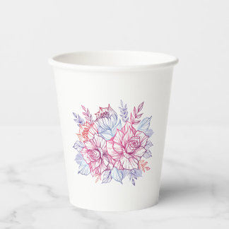 Papierbecher mit einem Blumenstrauß