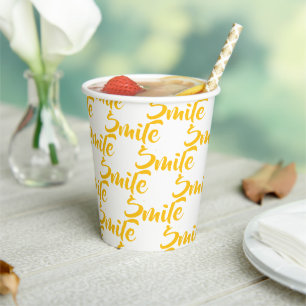 Papierbecher Verbrannt Gelber Smiley 