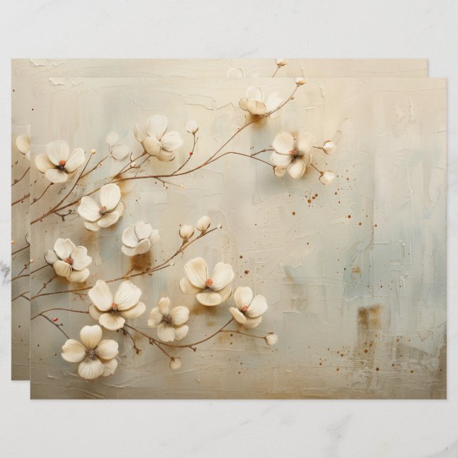 Papierblatt des rustikalen Vintagen Blumenzapfens (Vorne/Hinten)