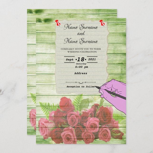 Papierblatt Einladung (Vorne/Hinten)