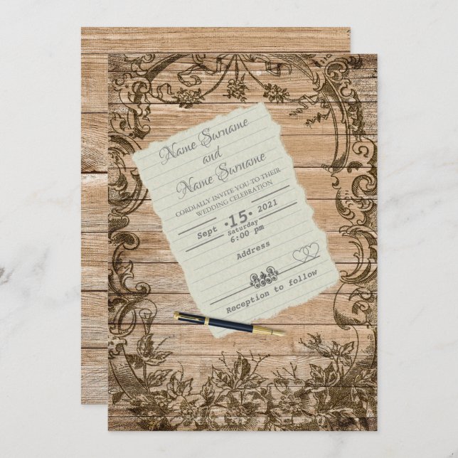 Papierblatt Einladung (Vorne/Hinten)