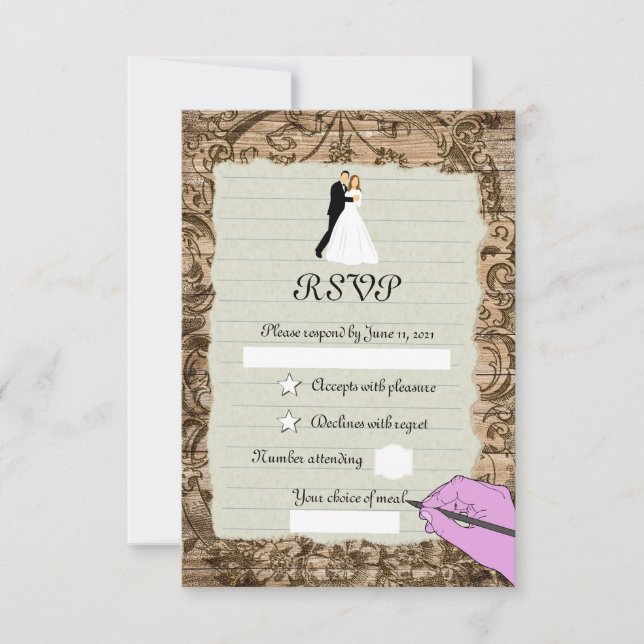 Papierblatt RSVP Karte (Vorderseite)
