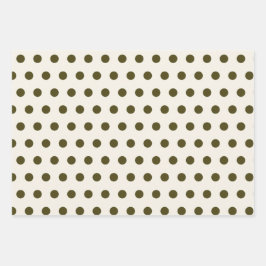 Papierblätter aus Olivgrün und Altspitze Geschenkpapier Set