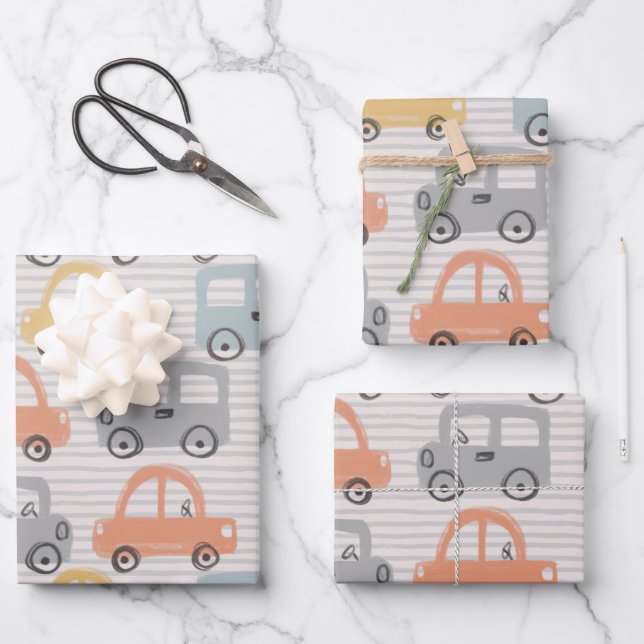 Papierblätter für Autos Geschenkpapier Set (Vorderseite)