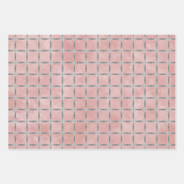 Papierblätter für die geometrischen Formen in Rosa Geschenkpapier Set