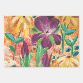 Papierblätter für Feuer und Iris Geschenkpapier Set