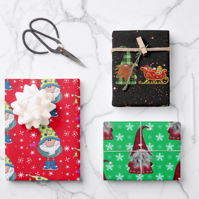 Papierblätter für Gnome Geschenkpapier Set (Vorderseite)