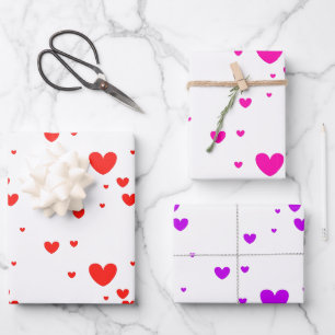 Papierblätter für herabfallende Herzen Geschenkpapier Set