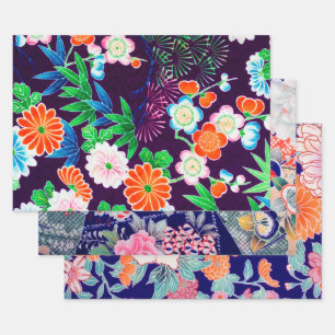 Papierblätter für japanische Blumenmuster Geschenkpapier Set