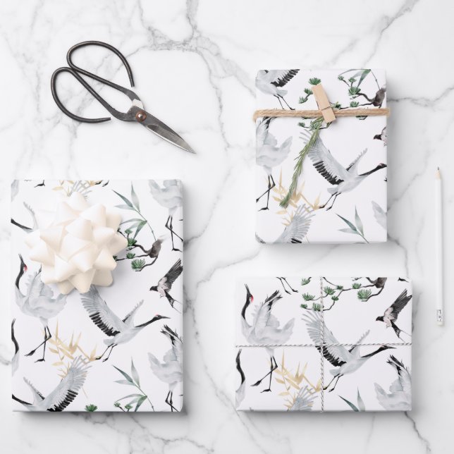 Papierblätter für japanische Krane Geschenkpapier Set (Vorderseite)