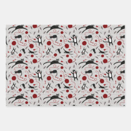 Papierblätter für Katzen und Garne Geschenkpapier Set