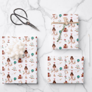 Papierblätter für Lehrer Geschenkpapier Set