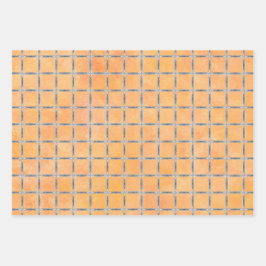 Papierblätter für orange und graue geometrische Fo Geschenkpapier Set
