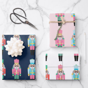 Papierblätter für Preppy Nutcracker, Set von 3 Geschenkpapier Set