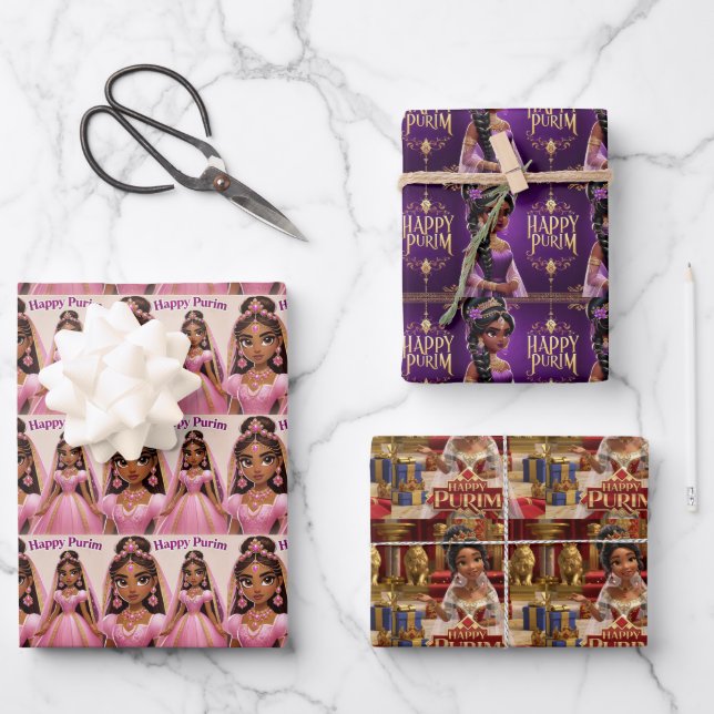 Papierblätter für Princess Purim (Stil 2) Geschenkpapier Set (Vorderseite)