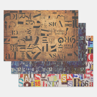 Papierblätter zum Dekodieren, Collage usw. Geschenkpapier Set