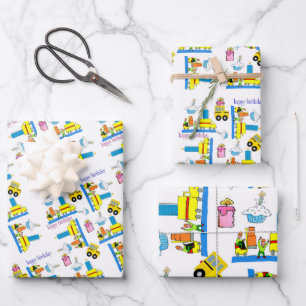 Papierblätter zum Geburtstag glücklich Geschenkpapier Set