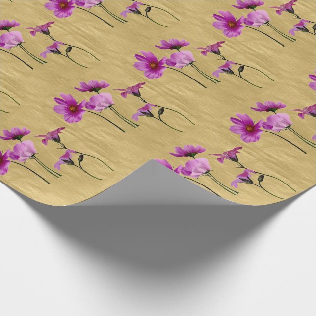 Papierblumen einwickeln geschenkpapier (Ecke)