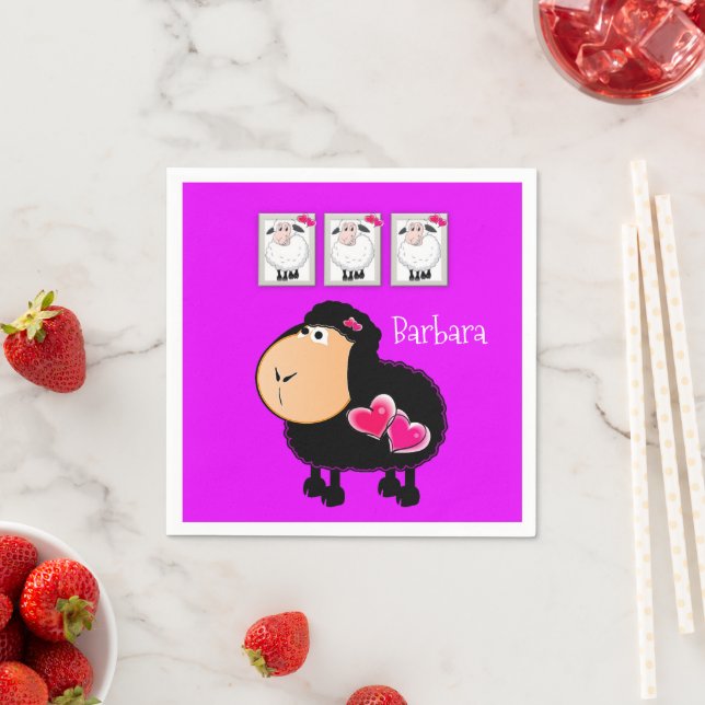 Papierbücher, Lila, schaf-rosa Herzen Serviette (Beispiel)