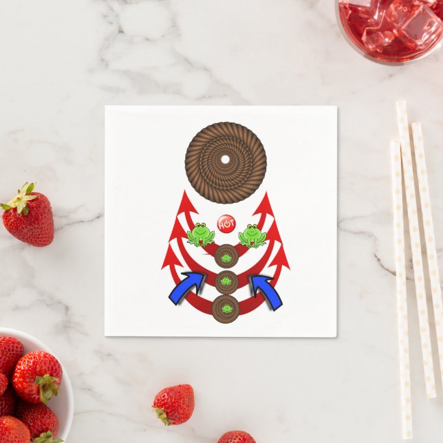 Papierbücher, Neapel, grüne Frösche Serviette (Beispiel)