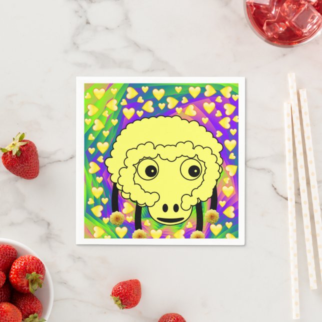 Papierbücher, Schafgelbe Herzen Serviette (Beispiel)