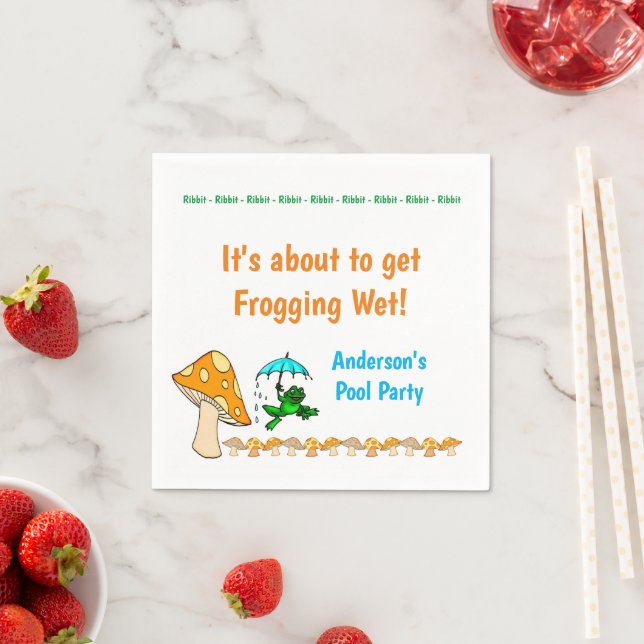 Papierbügel, Frosch, Mushroom-Ribbit Serviette (Beispiel)