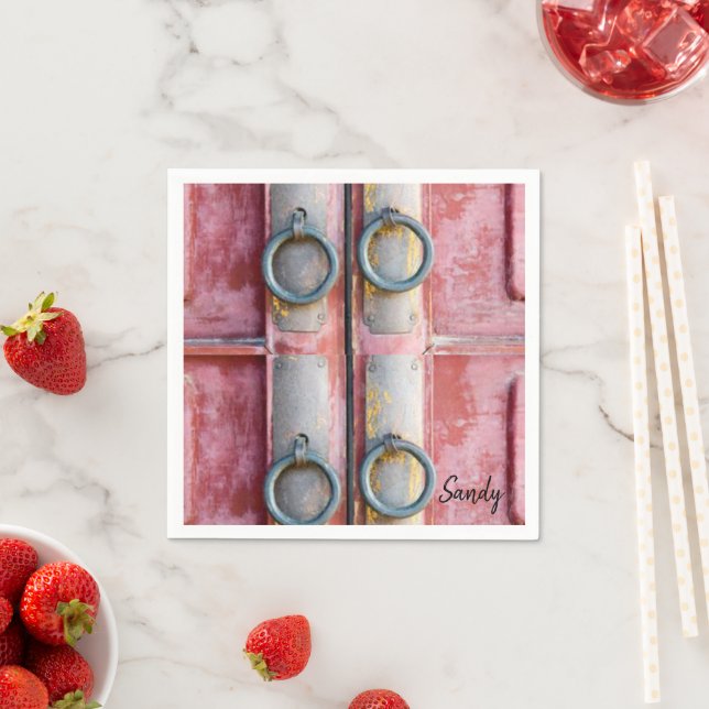 Papierbügel, rosa Buchsen Serviette (Beispiel)