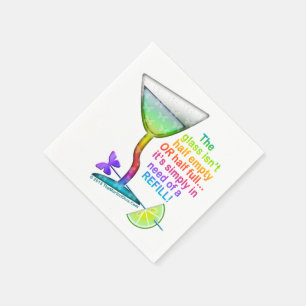 PAPIERcocktail-SERVIETTEN - MARTINI-GLAS HALB VOLL Serviette