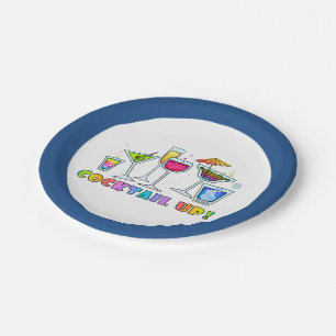 PAPIERcocktail-TELLER - COCKTAIL HERAUF GLÄSER Pappteller