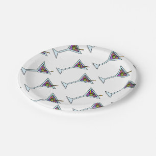 Papiercocktail-Teller - MARTINI-ENTWURF Pappteller