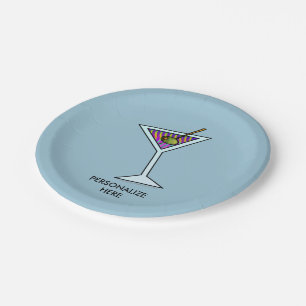 Papiercocktail-Teller - MARTINI-ENTWURF Pappteller