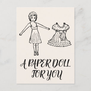 PAPIERDOLL GIRL POSTCARD POSTKARTE