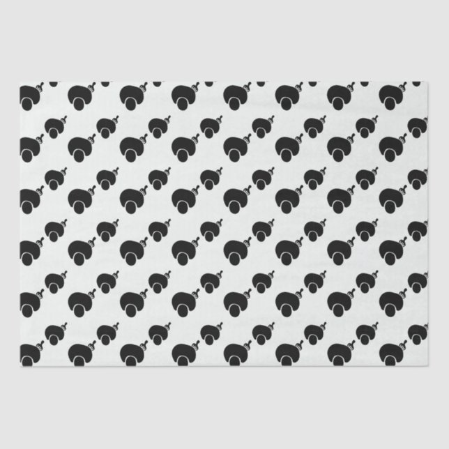 Papiere aus schwarz-weißem Gewebe Seidenpapier (Vorderseite)