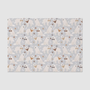 Papiere für große Pyrenäen und Knochen Seidenpapier