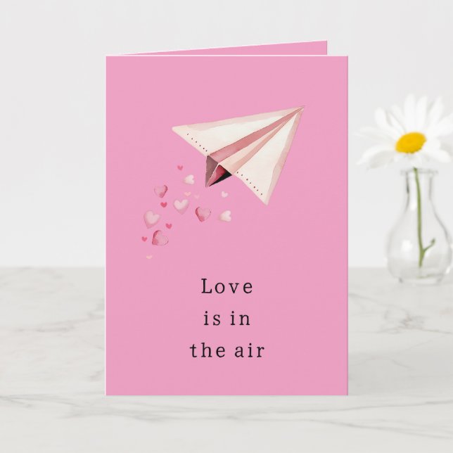 Papierebene Herzen Lieben Luft Karte (Kleine Pflanze)