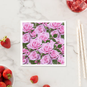 Papierene Servietten, rosa Rosen Serviette