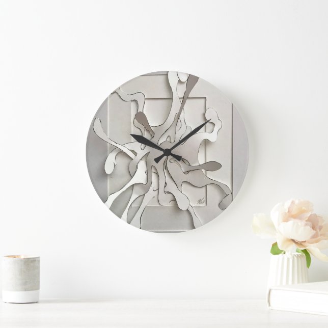 Papierexplosion Große Wanduhr (Zuhause)