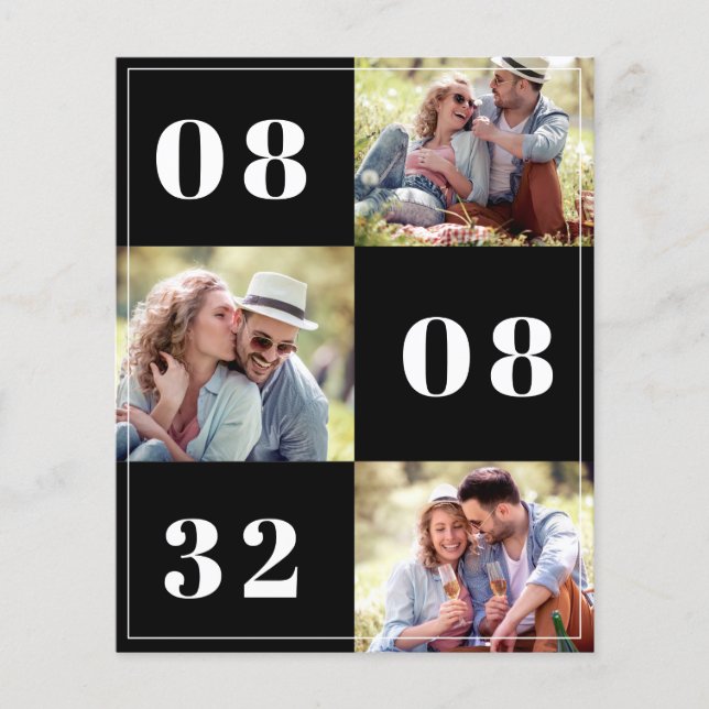 PAPIERFett Datum Foto Hochzeitssache Datum speiche Flyer (Vorne)