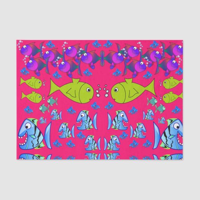 Papierfisch aus dekorativem Gewebe Seidenpapier (Vorderseite)