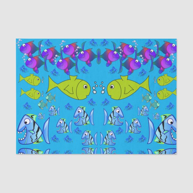 Papierfisch aus dekorativem Gewebe Seidenpapier (Vorderseite)