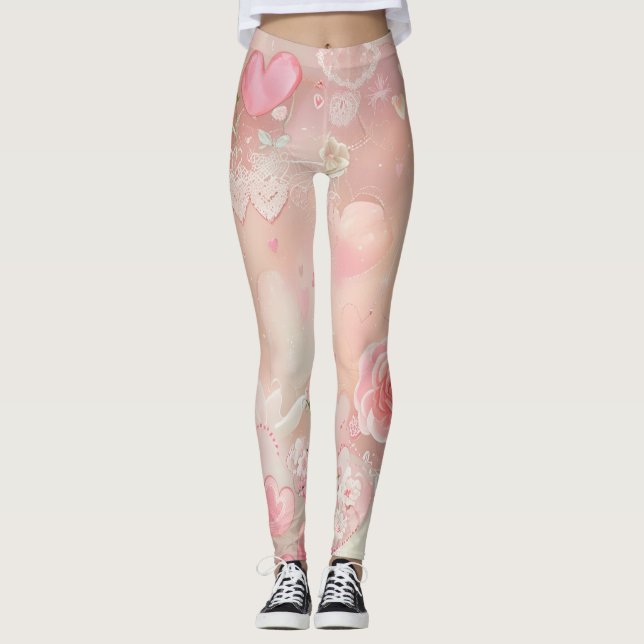Papierflügel und Rose Leggings (Vorderseite)
