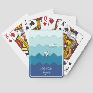 Papierflugzeug Abenteuer beginnt Poker Spielkarten