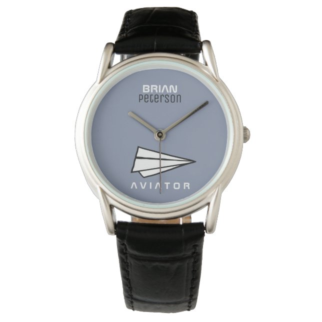 Papierflugzeug für Piloten Armbanduhr (Vorderseite)