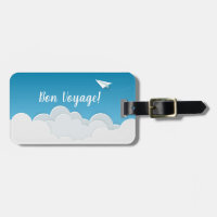 Papierflugzeug in der Sky Bon Voyage weg