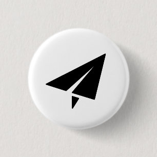 Papierflugzeug-Piktogramm-Knopf Button